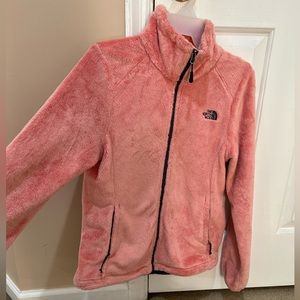 Womens fleece pink and purple trim north face jacket